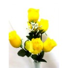 12 Yellow Roses 2 Stems Silk Bud Roses Centerpiece Flower Wedding Flower Bouquets 